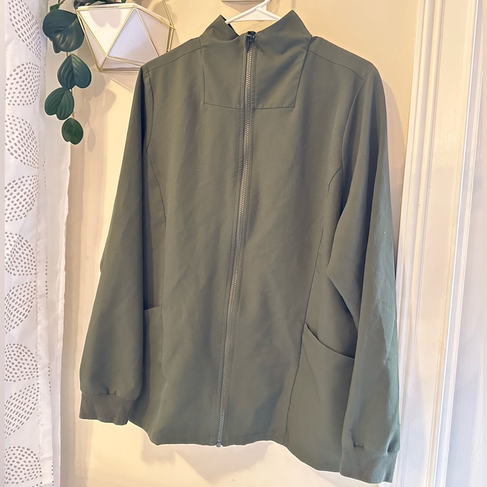 mandala scrub jacket olive green xl